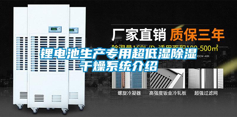 鋰電池生產(chǎn)專(zhuān)用超低濕除濕干燥系統介紹