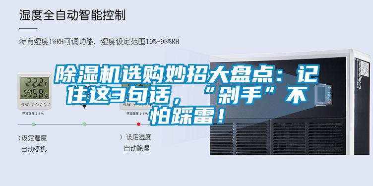 除濕機選購妙招大盤(pán)點(diǎn)：記住這3句話(huà)，“剁手”不怕踩雷！
