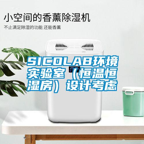 SICOLAB環(huán)境實(shí)驗室（恒溫恒濕房）設計考慮