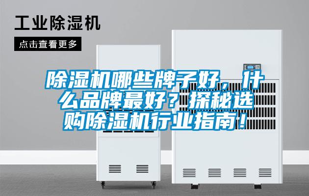 除濕機哪些牌子好，什么品牌最好？探秘選購除濕機行業(yè)指南！